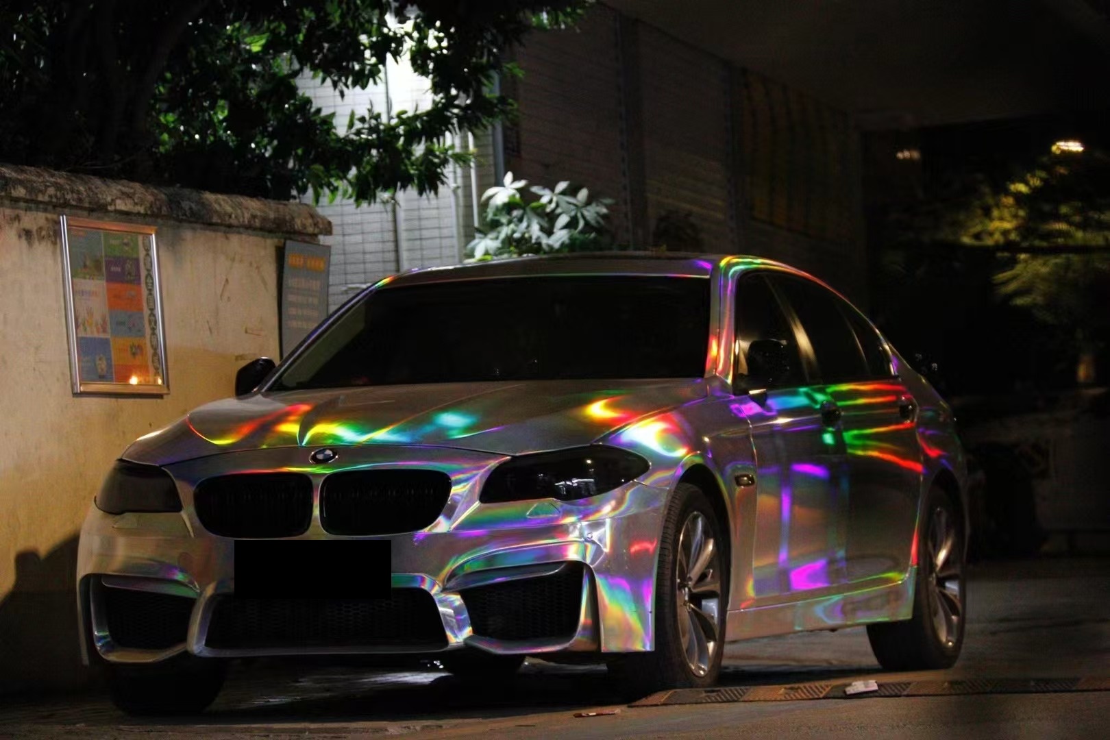 Laser Electroplated Silver Car Vinyl Wrap