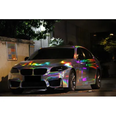 Laser Electroplated Silver Car Vinyl Wrap 02
