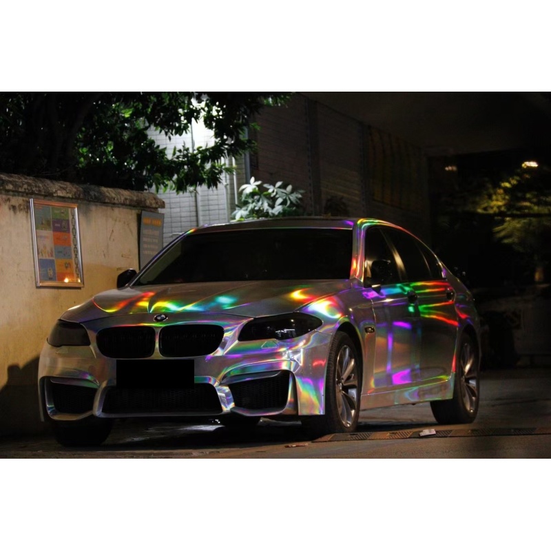 Laser Electroplated Silver Car Vinyl Wrap