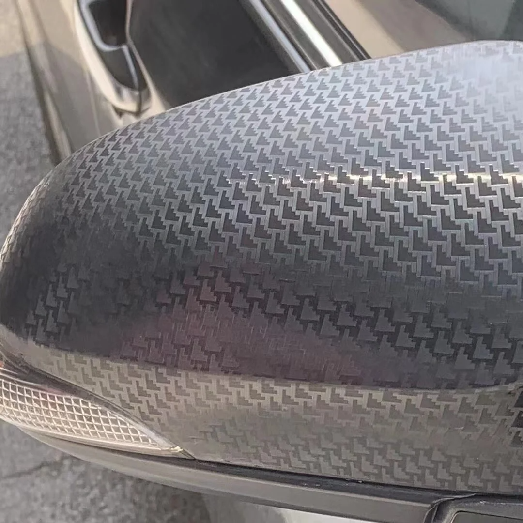 PET Aircraft Black Carbon Fiber Car Vinyl Wrap