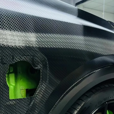 PET Aircraft Black Carbon Fiber Car Vinyl Wrap 02