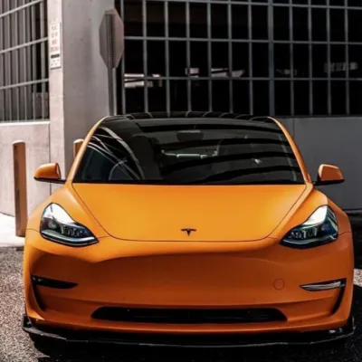 Super Matte Flame Orange Car Vinyl Wrap 02