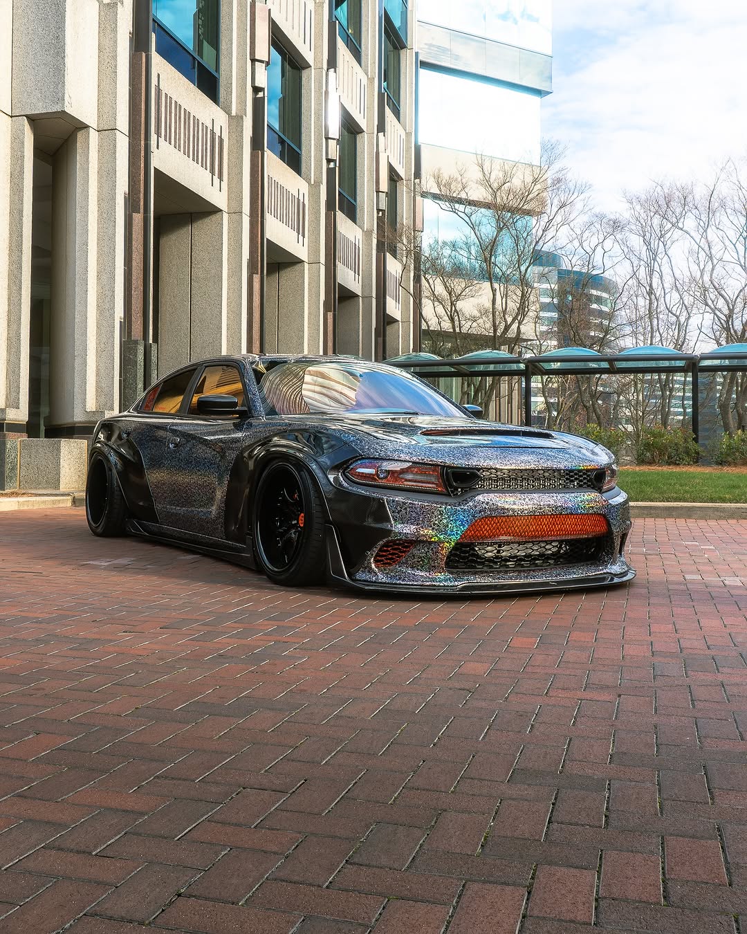 Matte Rainbow Flower Carbon Car Vinyl  Wrap