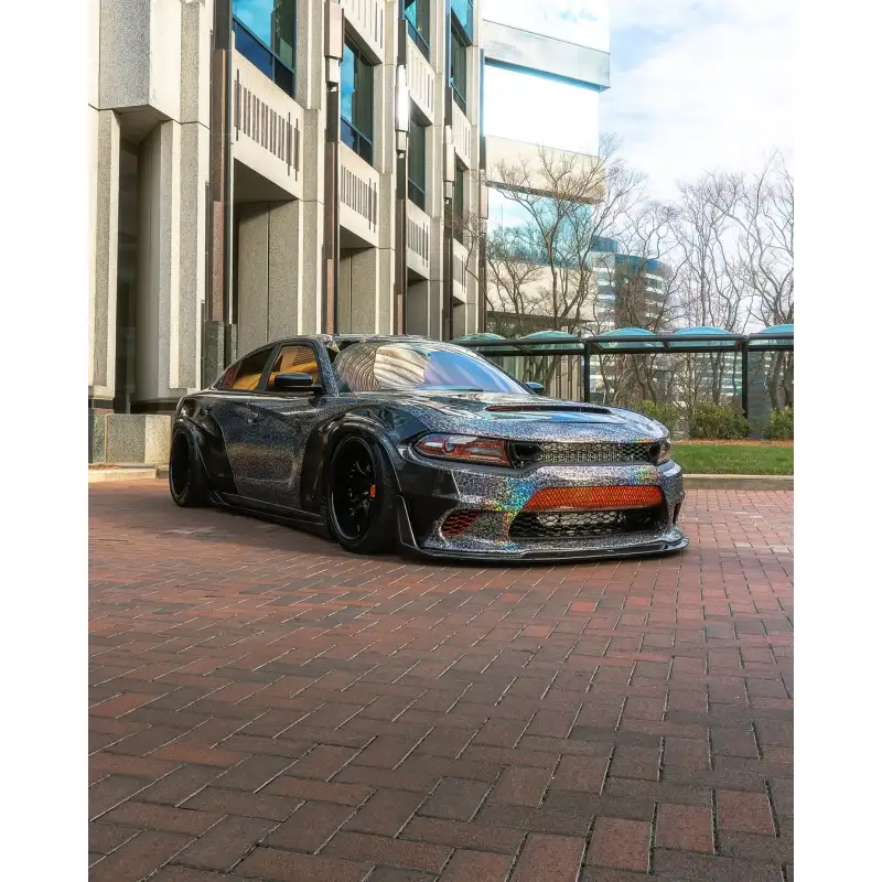 Matte Rainbow Flower Carbon Car Vinyl  Wrap
