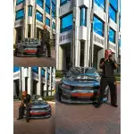 Matte Rainbow Flower Carbon Car Vinyl  Wrap