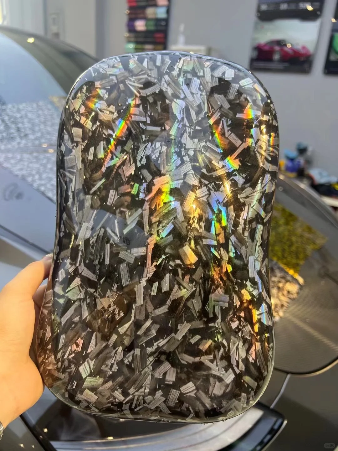 Matte Rainbow Flower Carbon Car Vinyl  Wrap