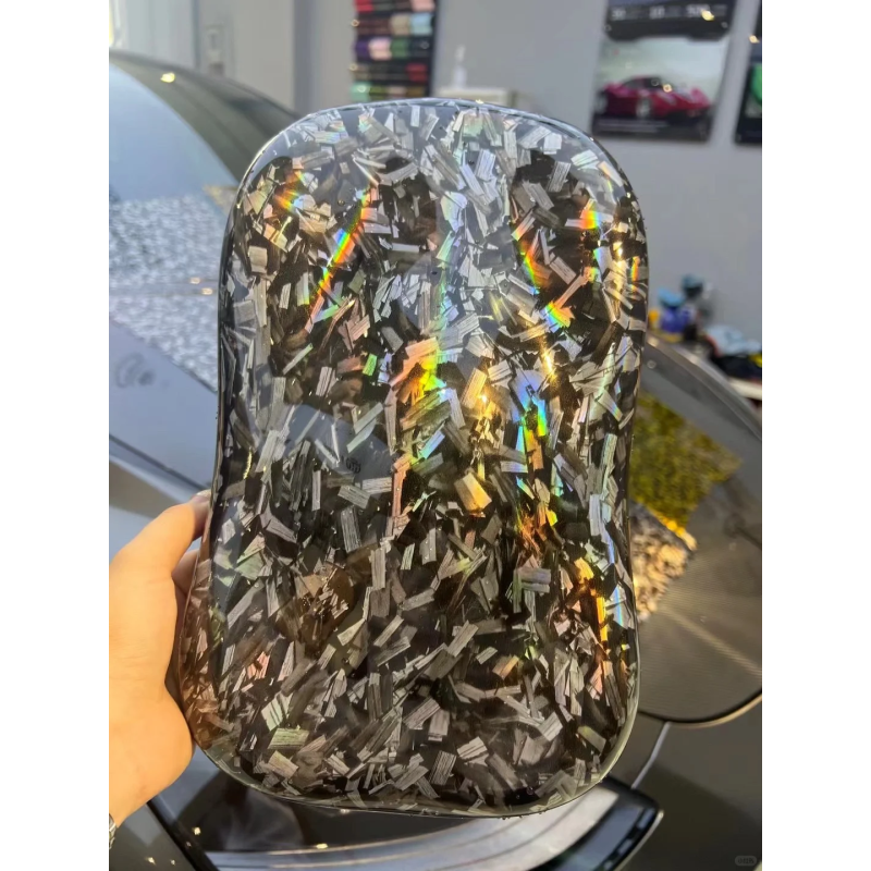 Matte Rainbow Flower Carbon Car Vinyl  Wrap