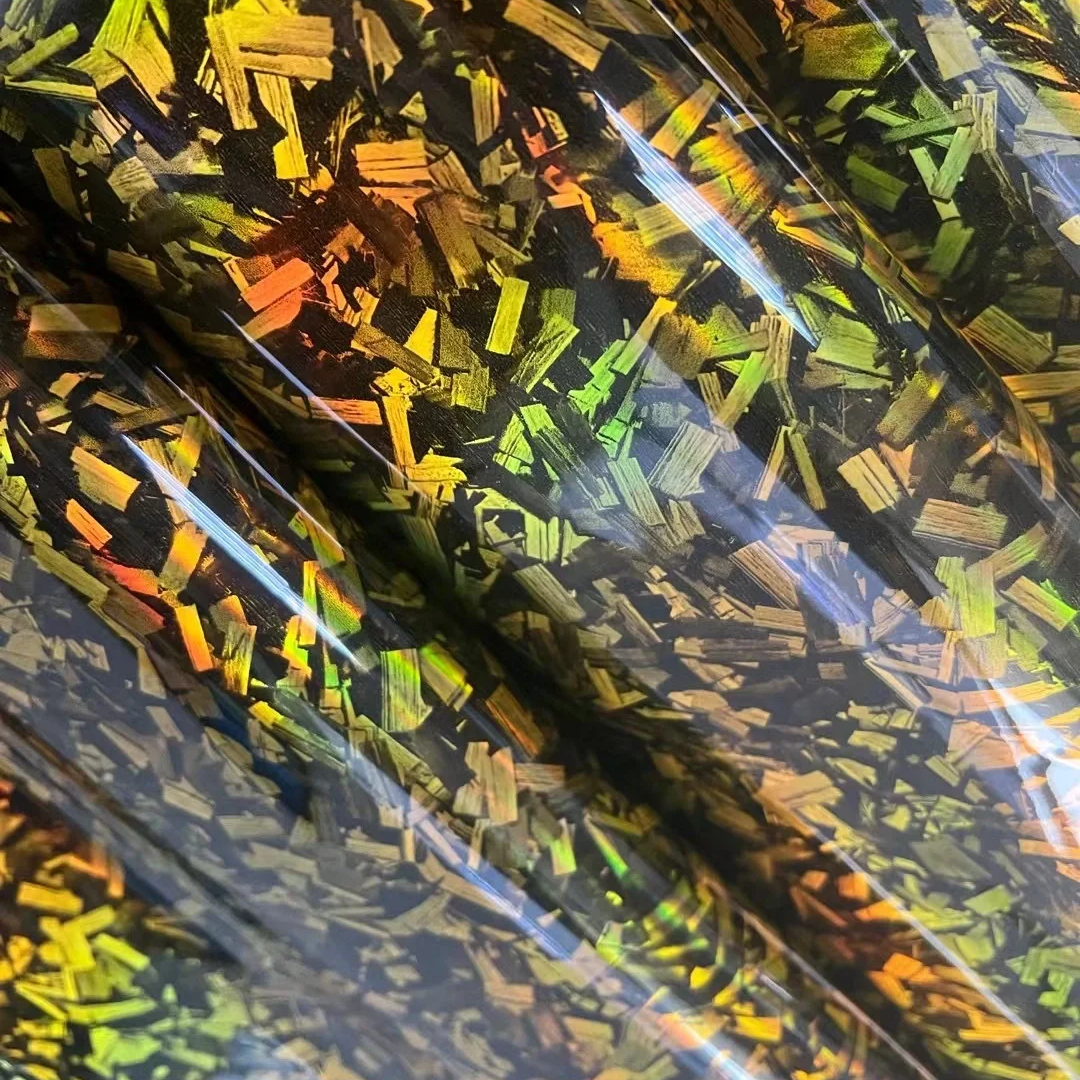 Super Gloss Black Gold Carbon Car Vinyl  Wrap