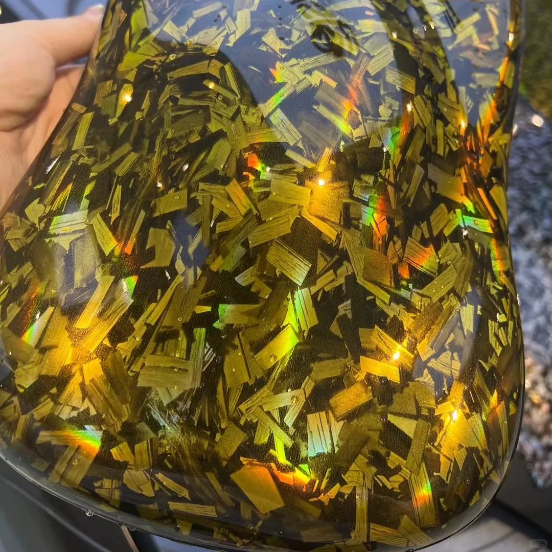 Super Gloss Black Gold Carbon Car Vinyl  Wrap