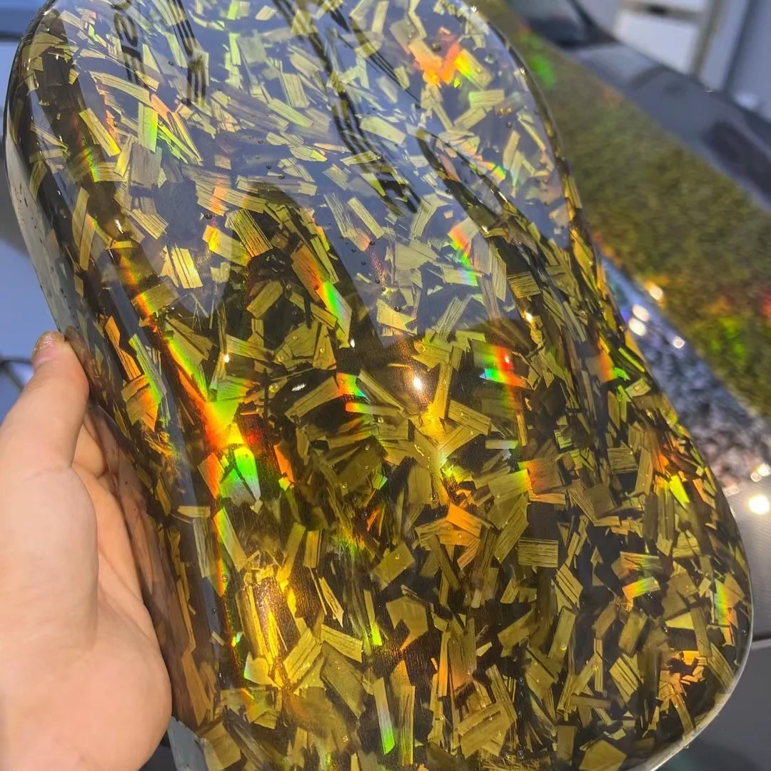 Super Gloss Black Gold Carbon Car Vinyl  Wrap