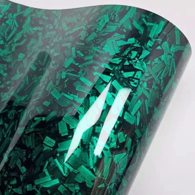Super Gloss Black Green Carbon Car Vinyl Wrap 02