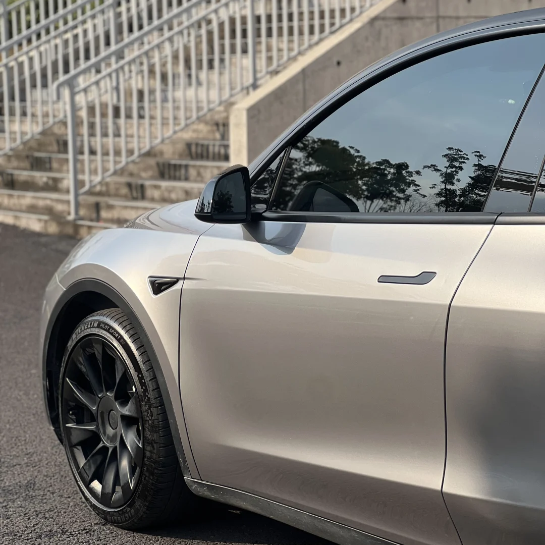 PET Benz Gloss Metallic GT Silver Car Vinyl Wrap