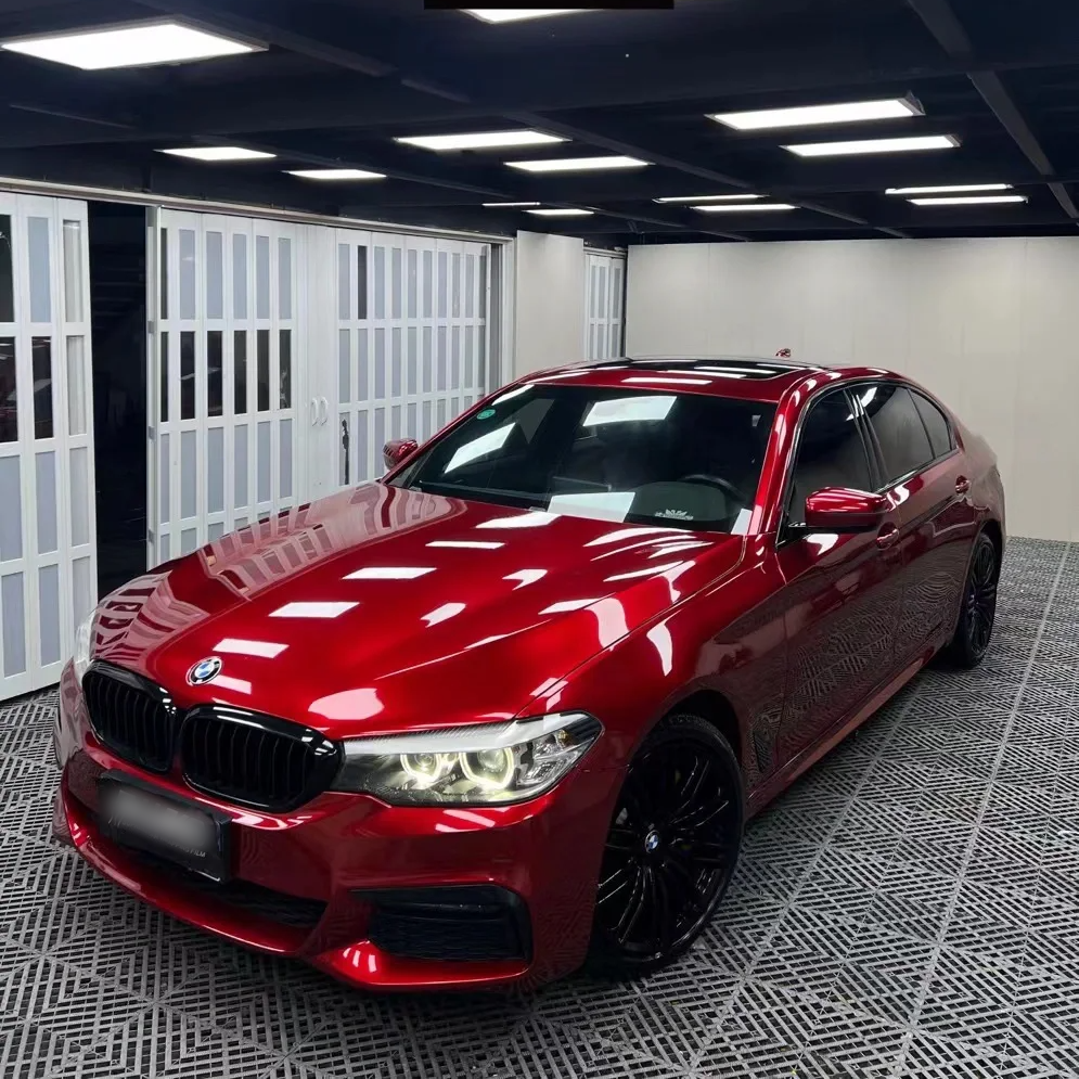 PET Gloss Metallic Cherry Red Car Vinyl Wrap