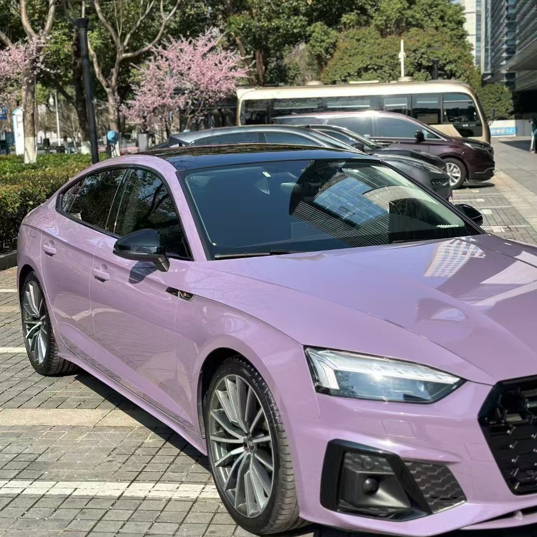 PET Sugar Violet Milk Coffee Car Vinyl Wrap