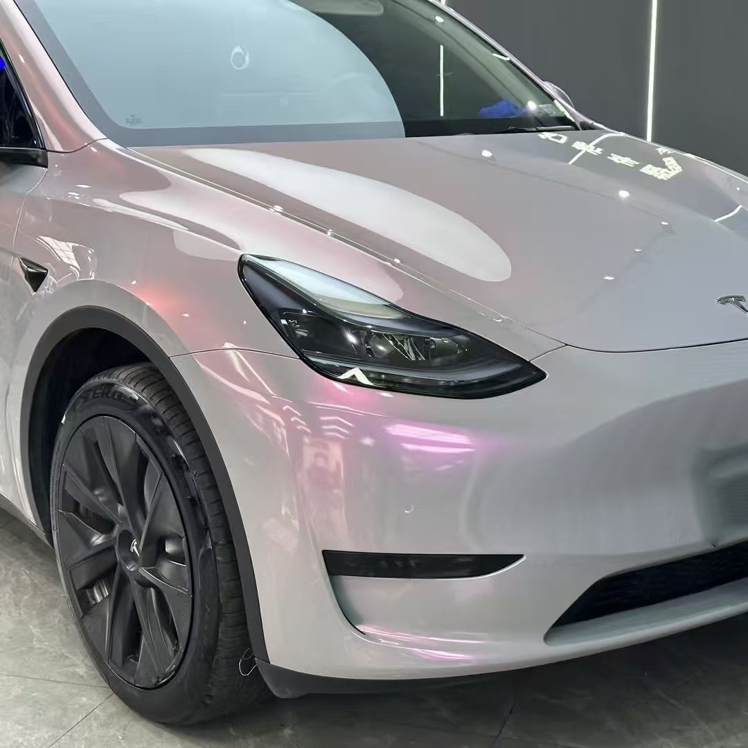 Gloss Metallic Twin Candy Gray Red Car Vinyl Wrap