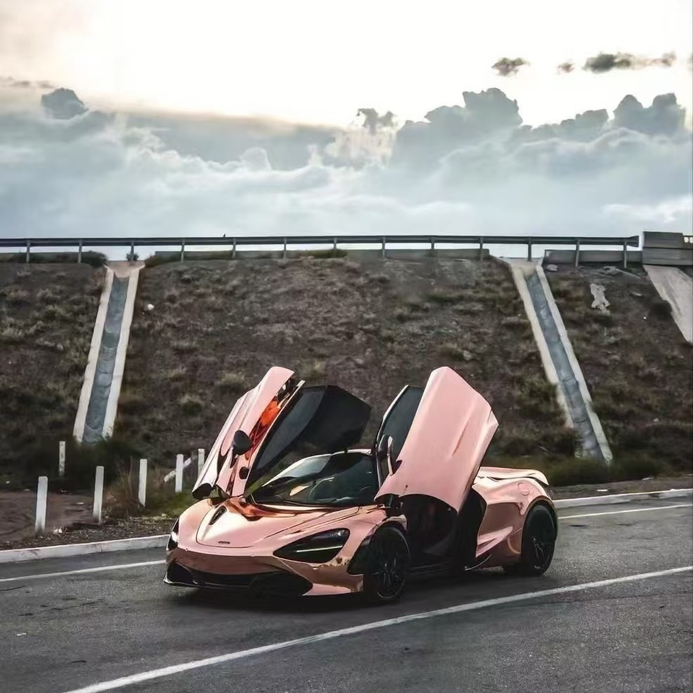 Gloss Rose Gold Mirror Chrome Car Vinyl Wrap