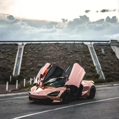 Gloss Rose Gold Mirror Chrome Car Vinyl Wrap 02