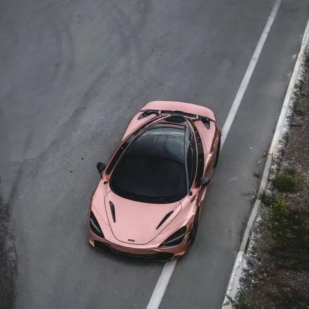 Gloss Rose Gold Mirror Chrome Car Vinyl Wrap