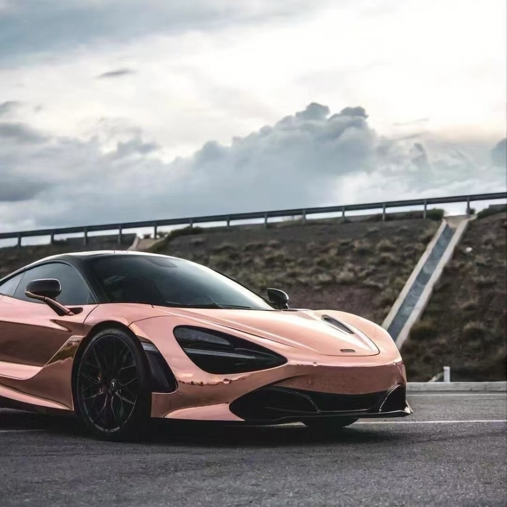 Gloss Rose Gold Mirror Chrome Car Vinyl Wrap