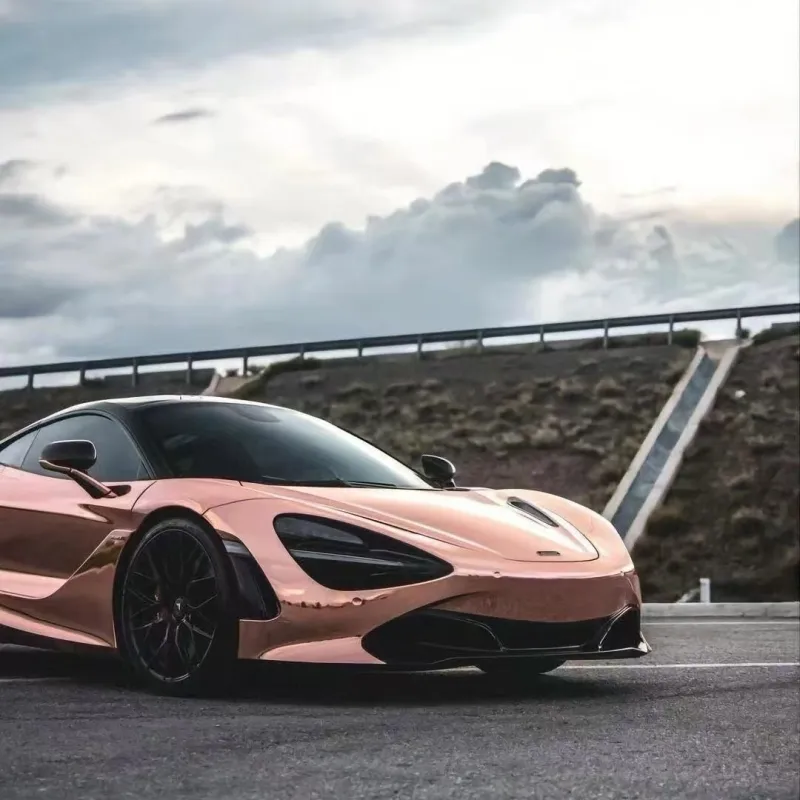 Gloss Rose Gold Mirror Chrome Car Vinyl Wrap
