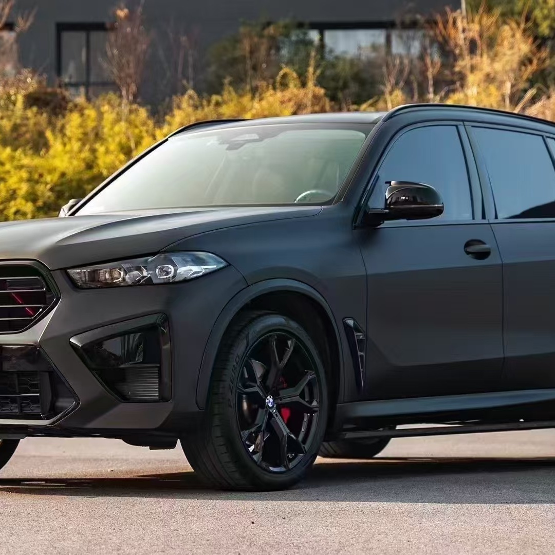 Satin Black Car Vinyl Wrap