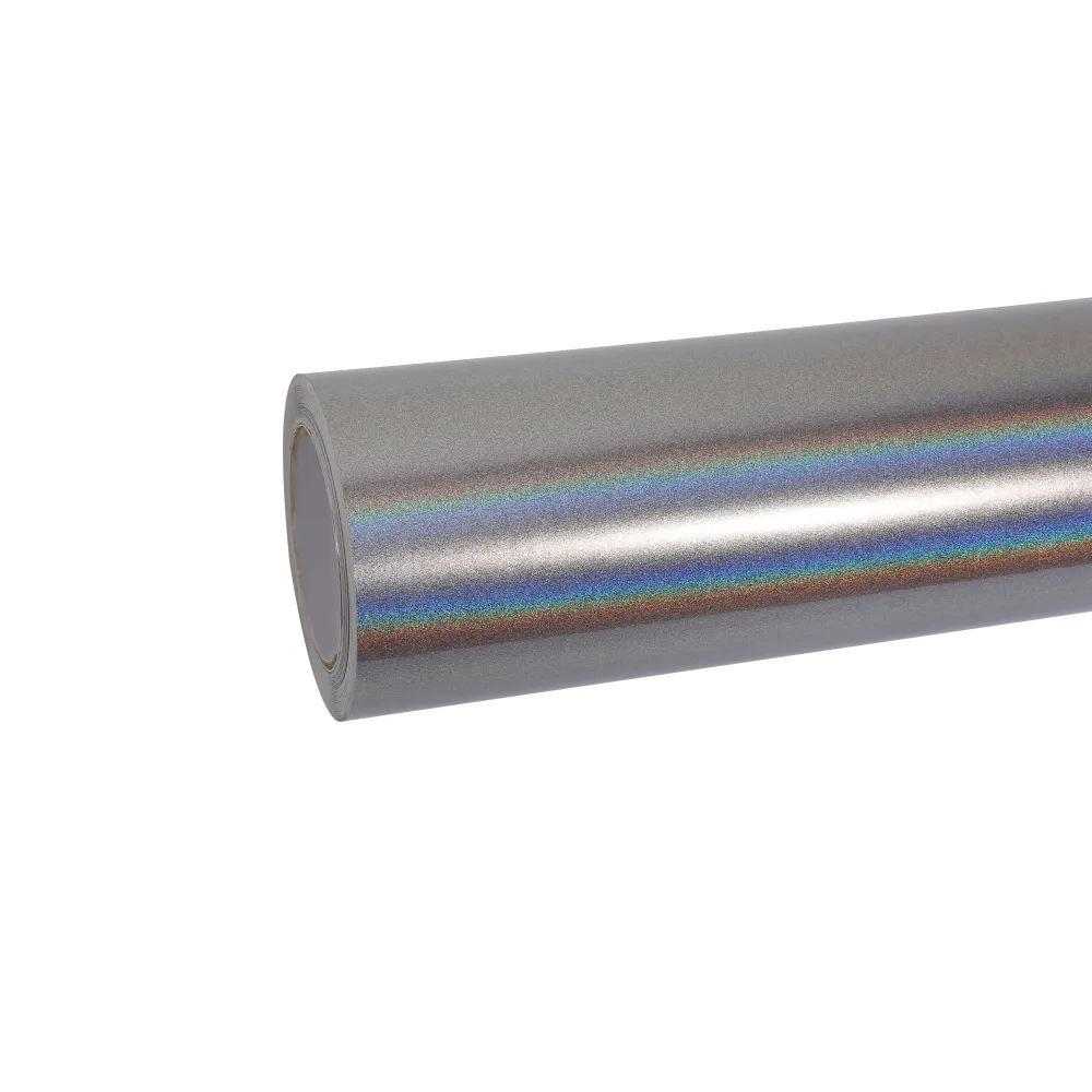 Glossy Laser Silver Car Vinyl Wrap