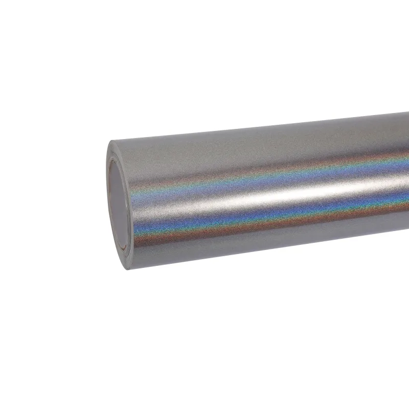 Glossy Laser Silver Car Vinyl Wrap