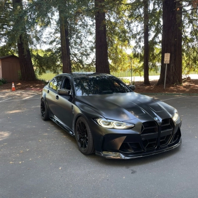 Matte Black Car Vinyl Wrap 02