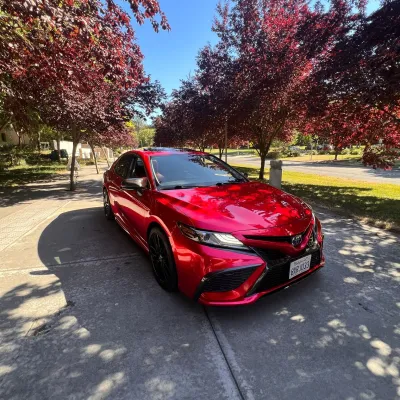Gloss Metallic Vampire Red Car Vinyl Wrap 02