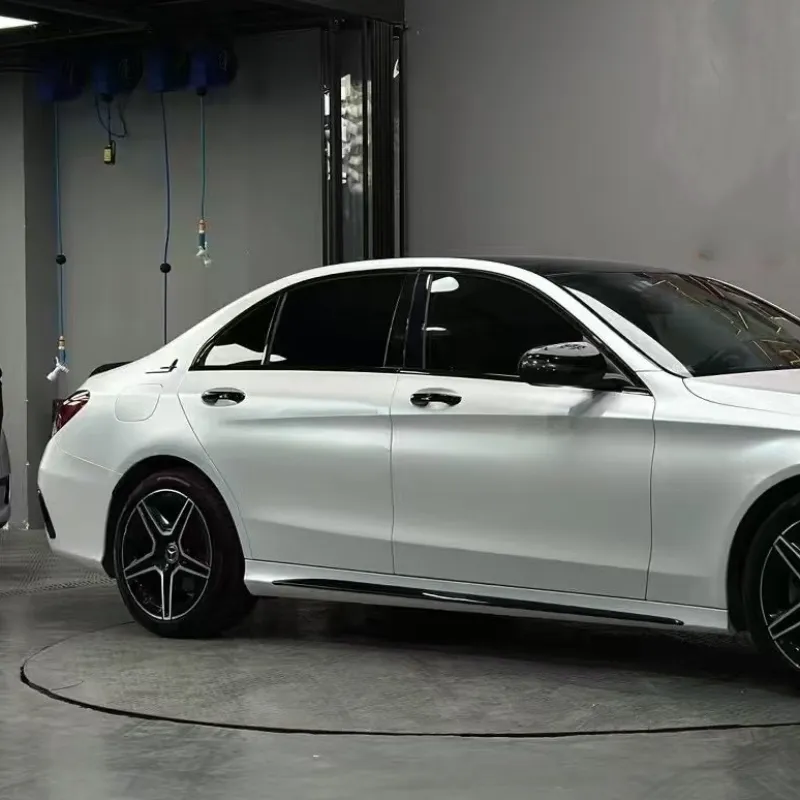 PET Pure Metal White Car Vinyl Wrap