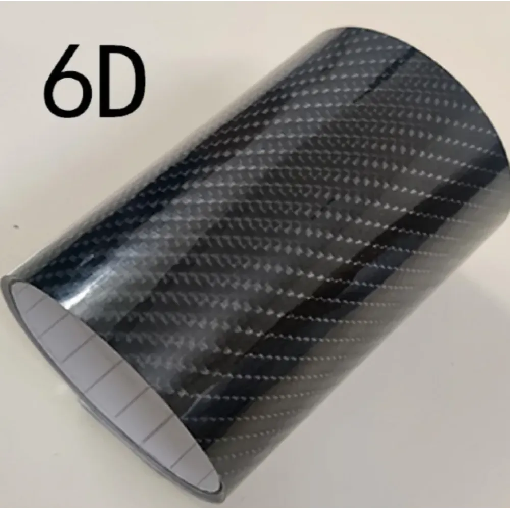6D Super Gloss Emulational Carbon Fiber Black Car Vinyl Wrap 