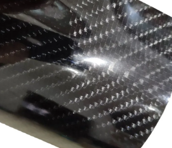 6D Super Gloss Emulational Carbon Fiber Black Car Vinyl Wrap 