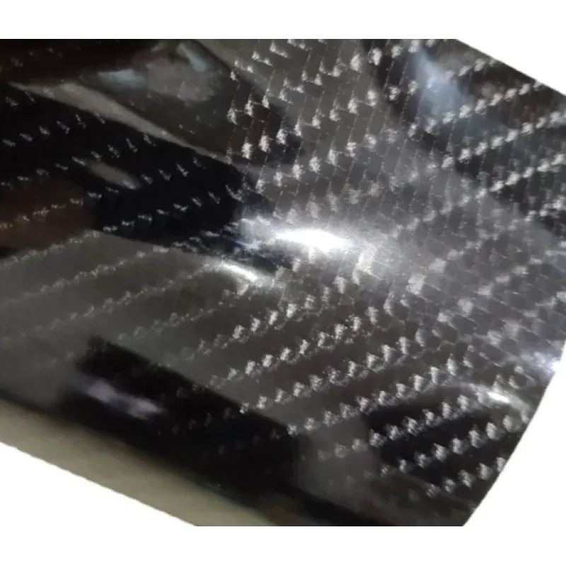6D Super Gloss Emulational Carbon Fiber Black Car Vinyl Wrap 