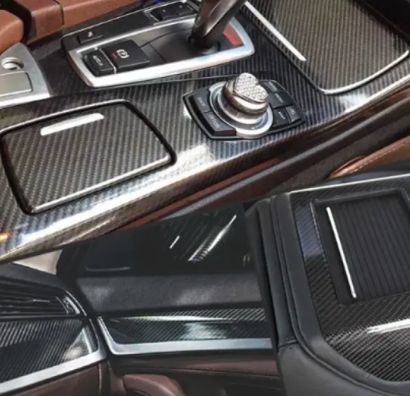 6D Super Gloss Emulational Carbon Fiber Black Car Vinyl Wrap 