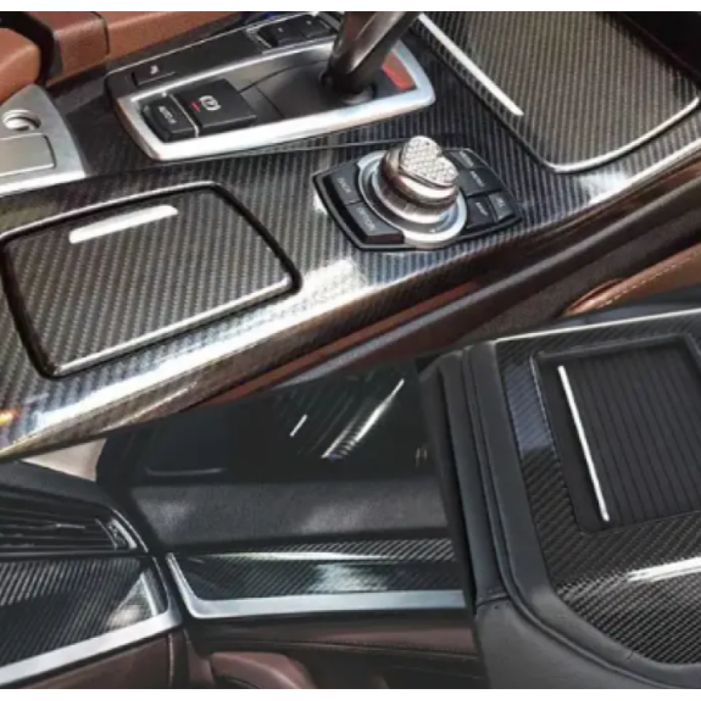 6D Super Gloss Emulational Carbon Fiber Black Car Vinyl Wrap 
