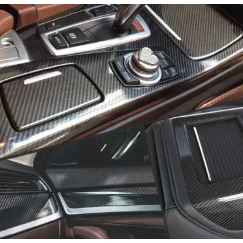 6D Super Gloss Emulational Carbon Fiber Black Car Vinyl Wrap 