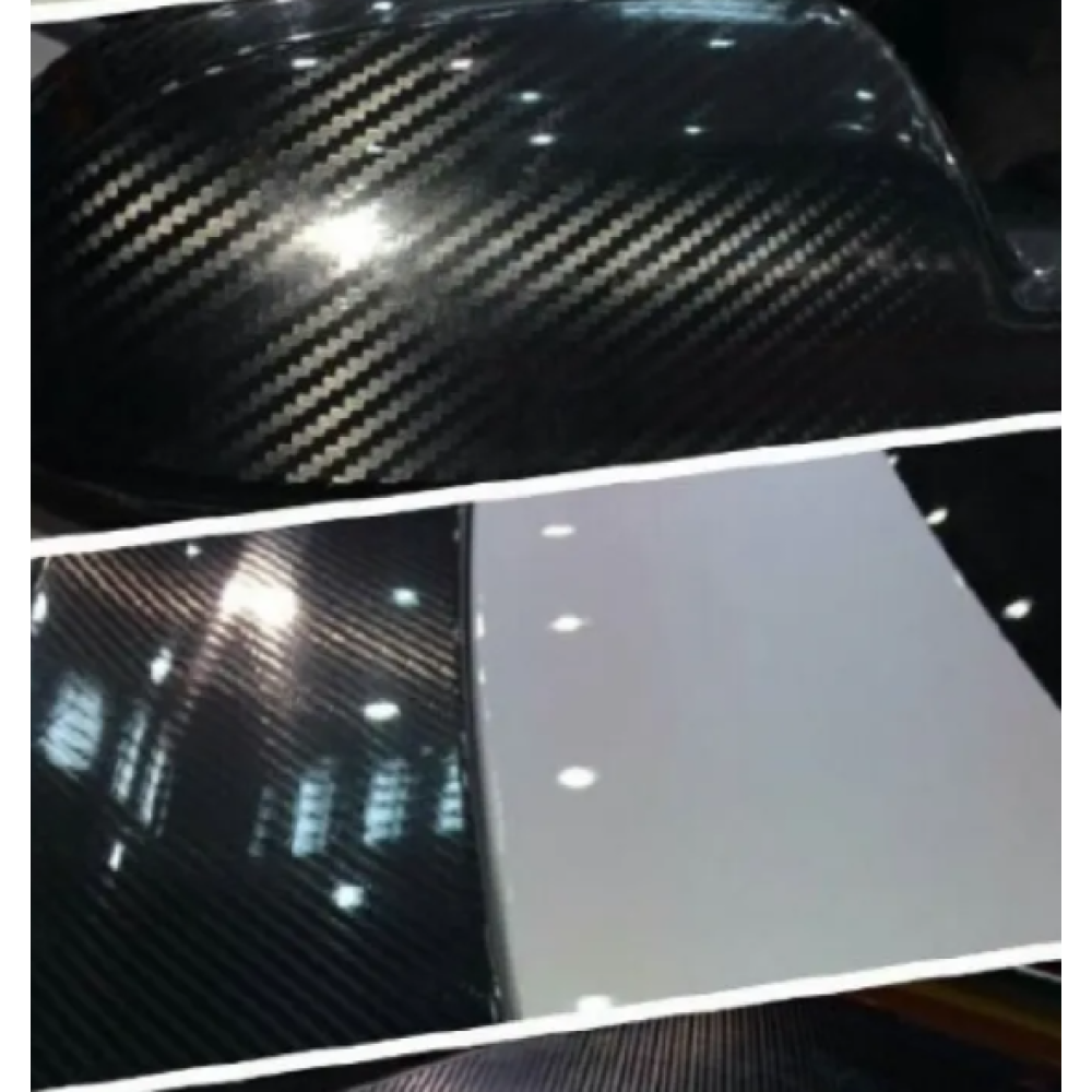 6D Super Gloss Emulational Carbon Fiber Black Car Vinyl Wrap 