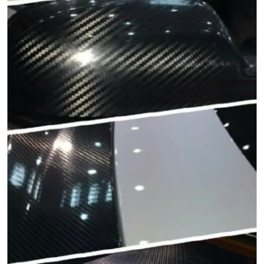 6D Super Gloss Emulational Carbon Fiber Black Car Vinyl Wrap 