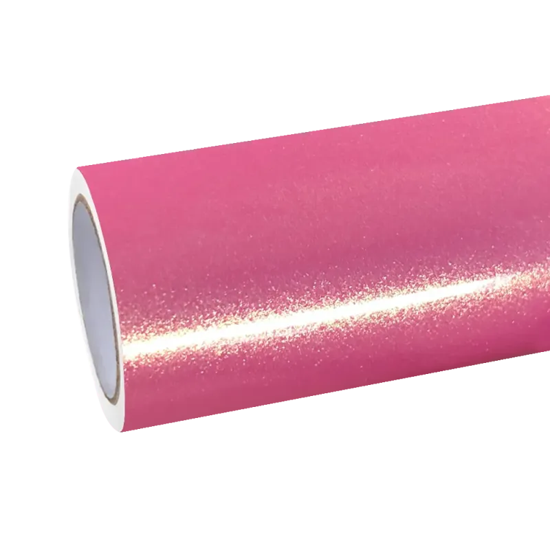 Glossy Diamond Gold Pink Car Vinyl Wrap
