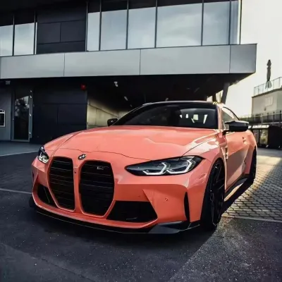 PET Gloss Coral Orange Car Vinyl Wrap 02