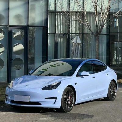 PET Macaron Baby Blue Car Vinyl Wrap 02