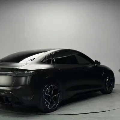 PET Pure Metal Black Car Vinyl Wrap 02