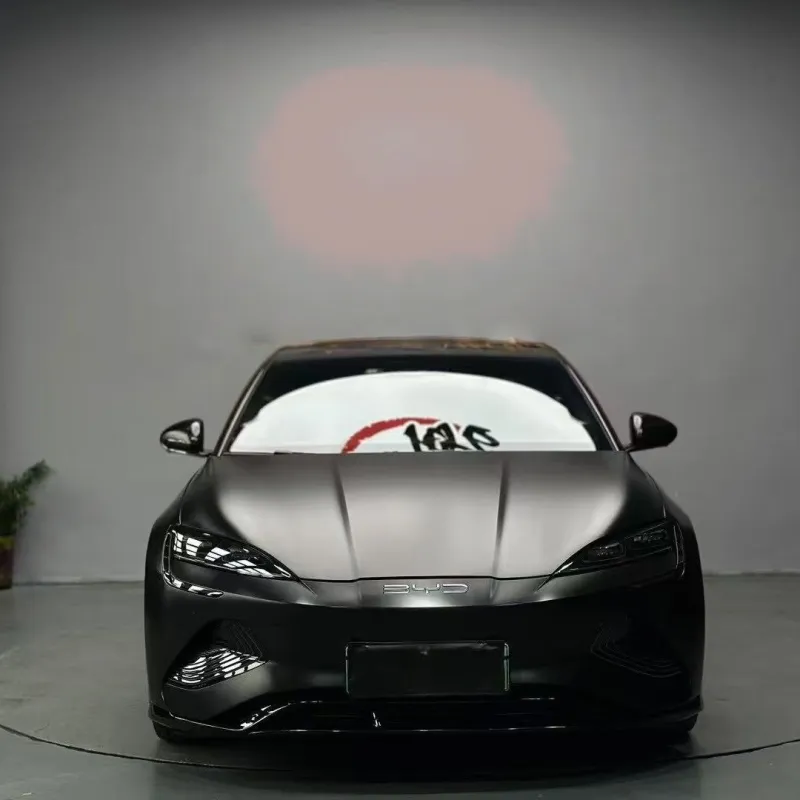 PET Pure Metal Black Car Vinyl Wrap