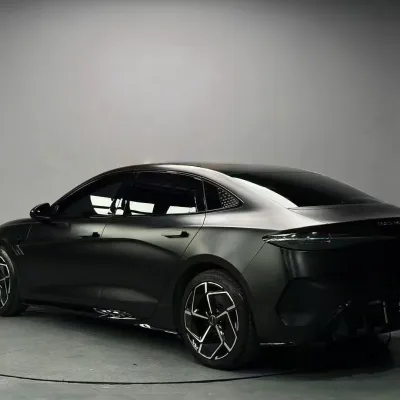 PET Pure Metal Black Car Vinyl Wrap 01