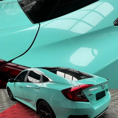 Super Gloss Tiffany Blue Car Vinyl Wrap 01