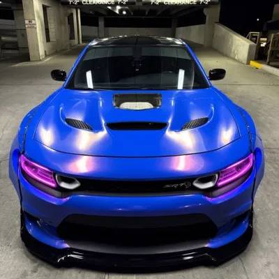 BMW Benz Glossy Diamond Blue Red Car Vinyl Wrap 02