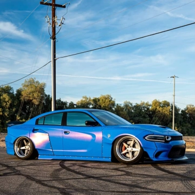 BMW Benz Glossy Diamond Blue Red Car Vinyl Wrap 02