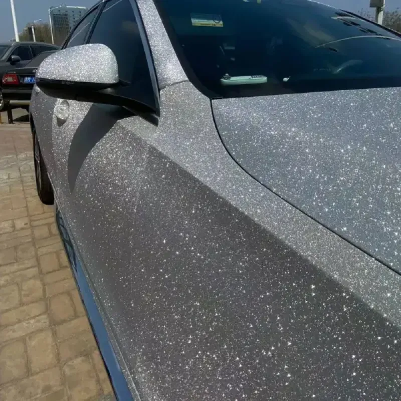 Super Glitter Silver Car Vinyl Wrap Car Vinyl Wrap