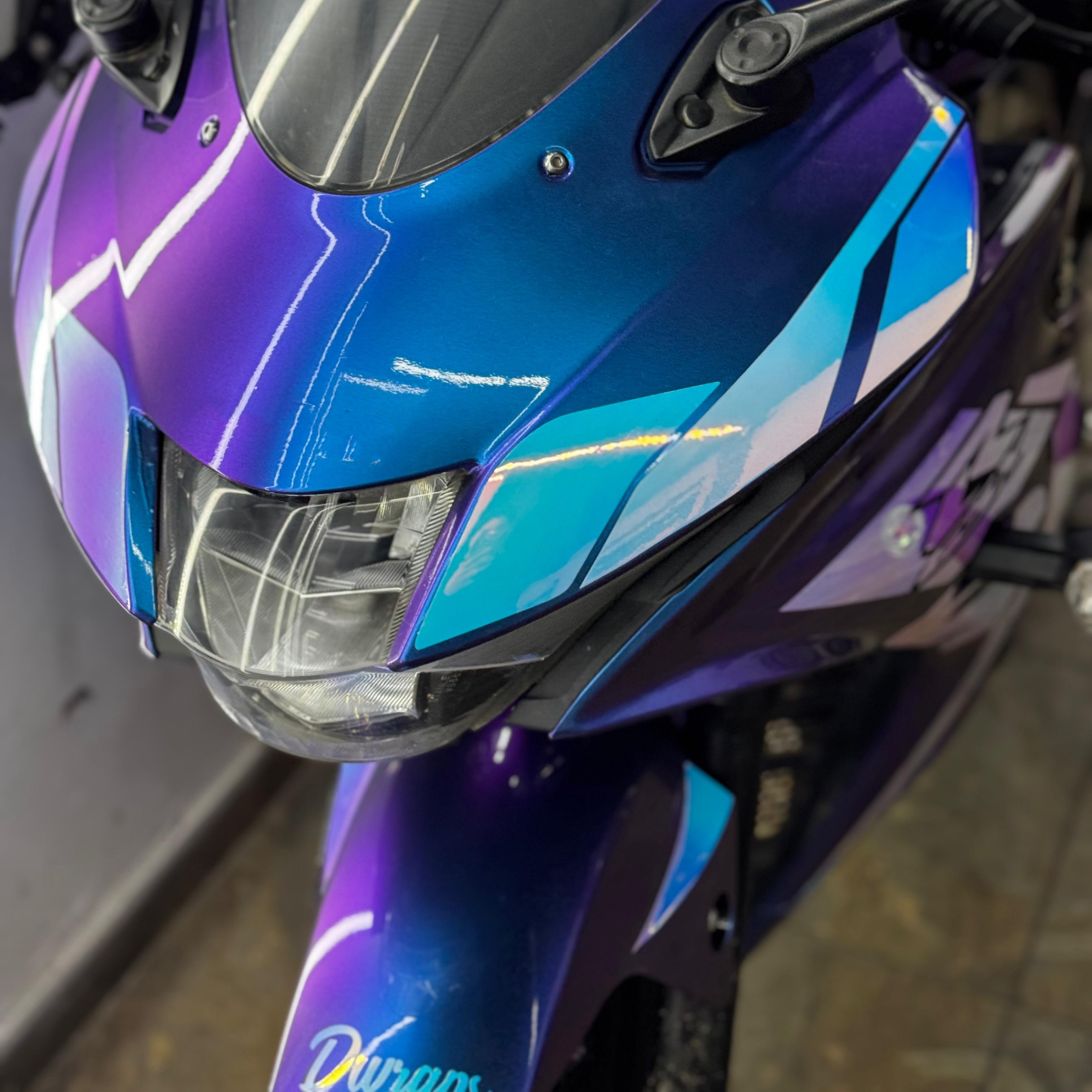 Gloss Auroral Blue Purple Car Vinyl Wrap