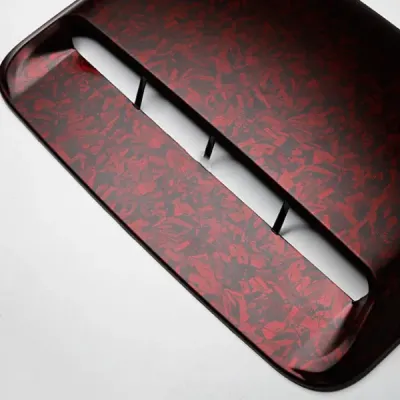 PET Matte Carbon Fiber Forging Red Vinyl Car Wrap 02